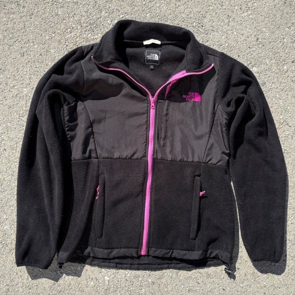 The North Face Denali Fleece Jacket Black & Pink - Women's Small - Full Zip